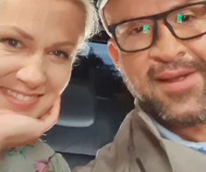 M jak miłość odcinek 1618 na planie. Marzenka (Olga Szomańska), Andrzejek (Tomasz Oświeciński)