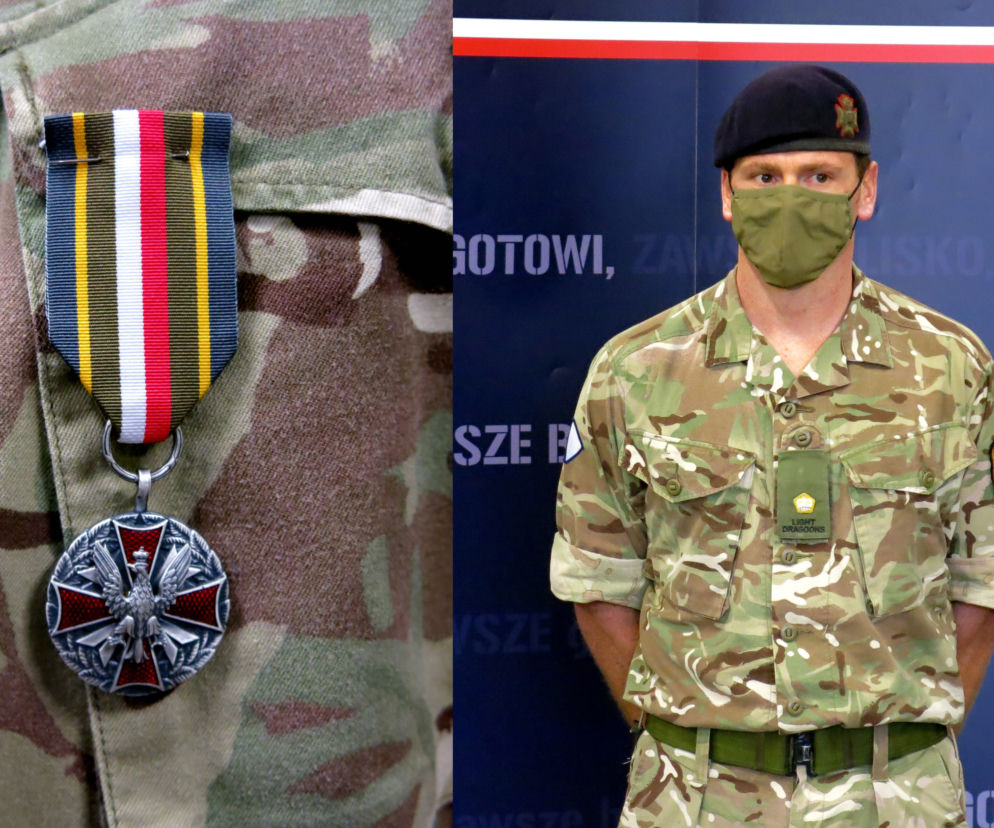 Białystok. Brytyjski oficer mjr Luke Dodington otrzymał Srebrny Medal Wojska Polskiego