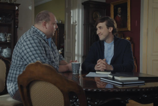 M jak miłość odc. 1894. Tadeusz (Bartłomiej Nowosielski), ksiądz Grzegorz (Paweł Janyst)