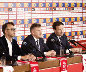 Cezary Kulesza i sekretarz Łukasz Wachowski ogłosili nowego sponsora PZPN