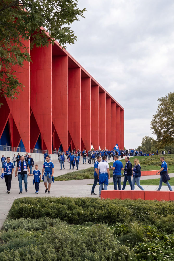Konkursowa propozycja stadionu Dinama Zagrzeb autorstwa pracowni P2PA i LAN