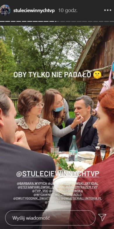 Stulecie Winnych sezon 3: Andzia Barbara Wypych), Stanisław (Jan Wieczorkowski), Ania (Urszula Grabowska), Michał (Stefan Pawłowski)