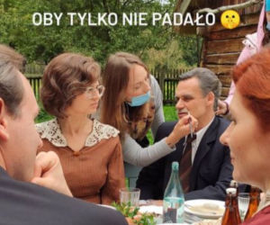 Stulecie Winnych sezon 3: Andzia Barbara Wypych), Stanisław (Jan Wieczorkowski), Ania (Urszula Grabowska), Michał (Stefan Pawłowski)