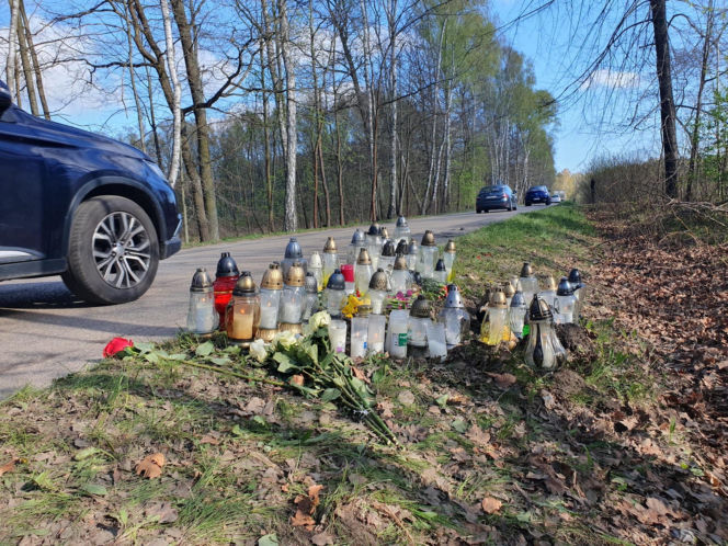 Miejsce wypadku Łukasza Litewki