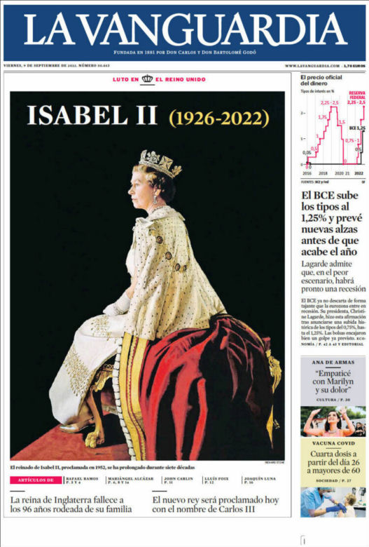 Brytyjskie i światowe okładki po śmierci Elżbiety II. Tak świat płacze po śmierci. Galeria