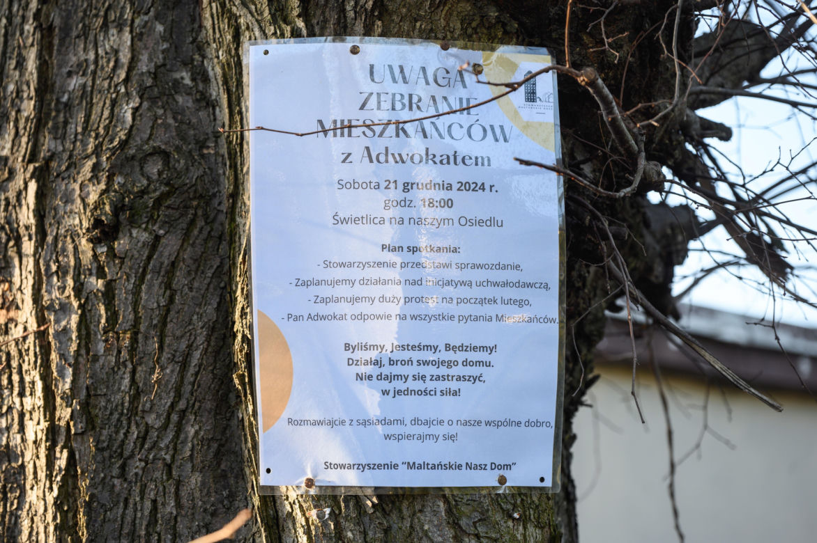 Protest mieszkańców osiedla Maltańskiego trwa