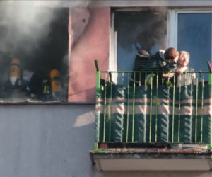 ratowanie staruszki pożar Słupno