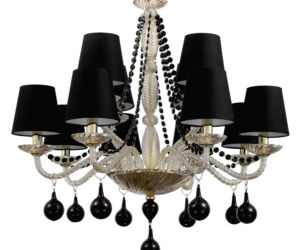 Żyrandol Black Rain Cognac