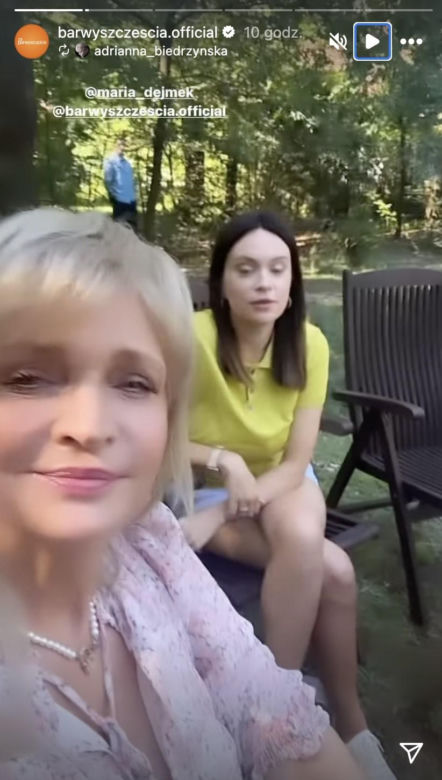 Barwy szczęścia nowy sezon na planie. Małgorzata (Adrianna Biedrzyńska), Natalia (Maria Dejmek)