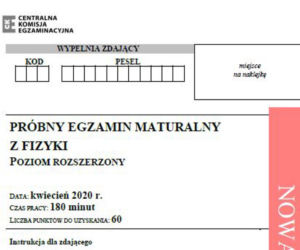 Matura próbna 2020 fizyka - rozszerzony