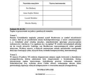 Arkusz CKE. Matura HISTORIA MUZYKI 2020