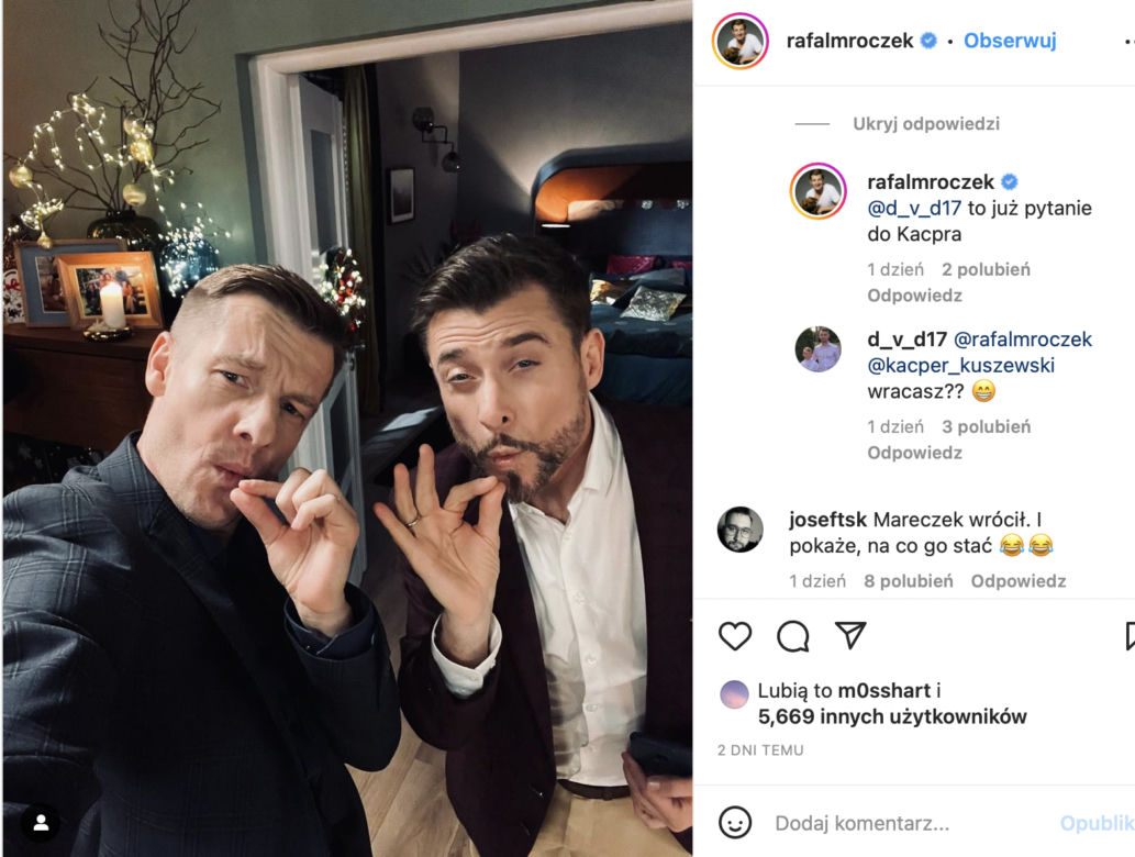 M jak miłość. Kacper Kuszewski, Rafał Mroczek 