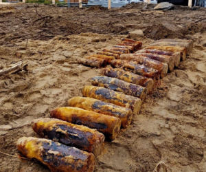 Niebezpieczne pociski z okresu II wojny światowej na terenie Torunia. Pokazali, co znaleźli na osiedlu JAR