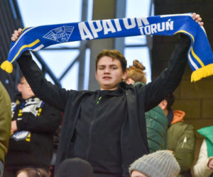 PRES Grupa Dewloperska Toruń - Abramczyk Polonia Bydgoszcz, zdjęcia kibiców i zawodników z pożegnania Adriana Miedzińskiego