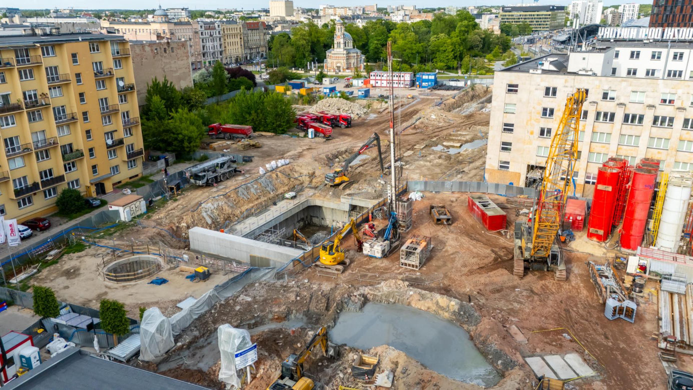 Budowa tunelu w centrum Łodzi, przy dworcu Łódź Fabryczna