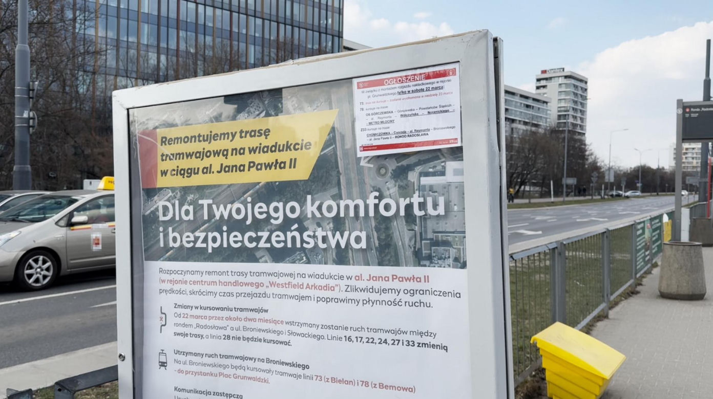 Ruszył rRuszył remont torowiska przy Arkadii w Warszawie