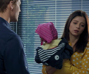 M jak miłość, odcinek 1412, Iza (Adriana Kalska), Marcin (Mikołaj Roznerski), Maja (Anna Wierzchoń)