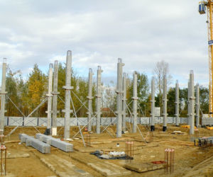 Budowa wrocławskiego stadionu (tu: garaż wielopoziomowy) - listopad 2009
