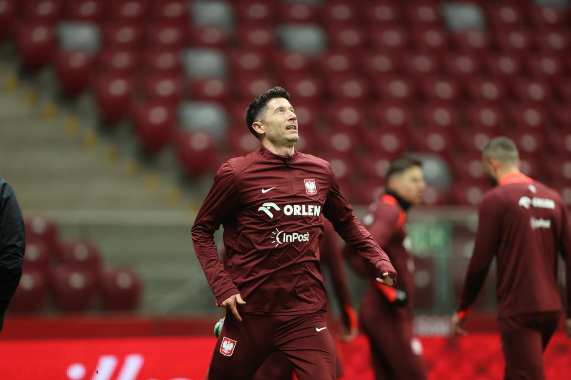 Eliminacje ME 2024. Trening reprezentacji Polski na PGE Narodowym przed meczem barażowym z Estonią