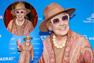 86-letnia Emilia Krakowska tryska energią na premierze! Tę kreację gdzieś już widzieliśmy