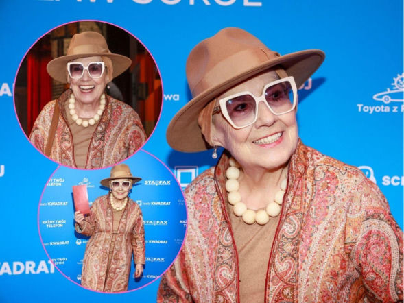 86-letnia Emilia Krakowska tryska energią na premierze! Tę kreację gdzieś już widzieliśmy