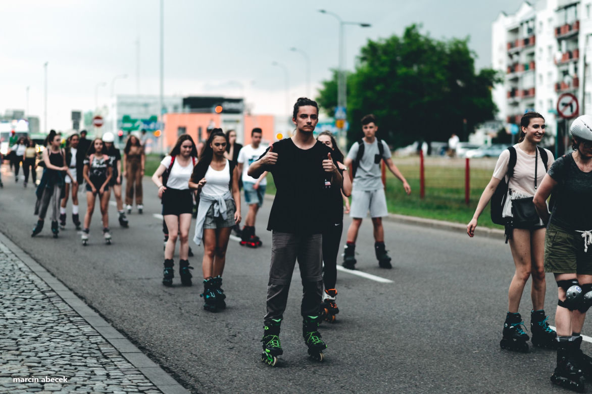 3. Nightskating Białystok. Przejazd wojskowy