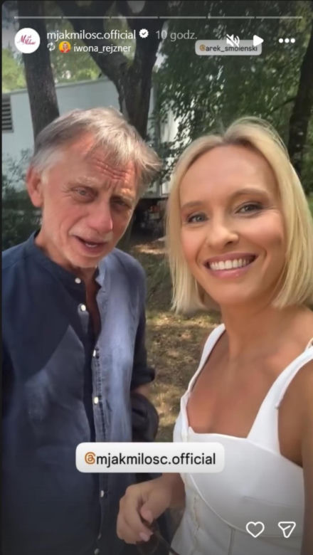 M jak miłość nowy sezon na planie. Dorota (Iwona Rejzner), Robert Żak (Krzysztof Tyniec)