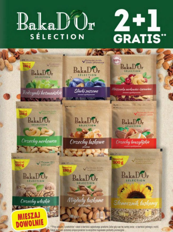 bakalie 2 + 1 gratis