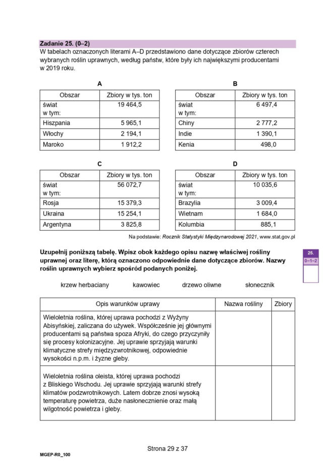 Matura 2026 geografia poziom rozszerzony - arkusz CKE