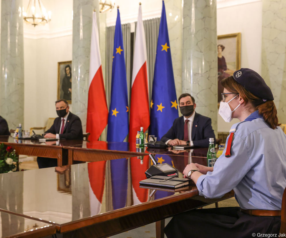 Andrzej Duda na spotkaniu z harcerzami
