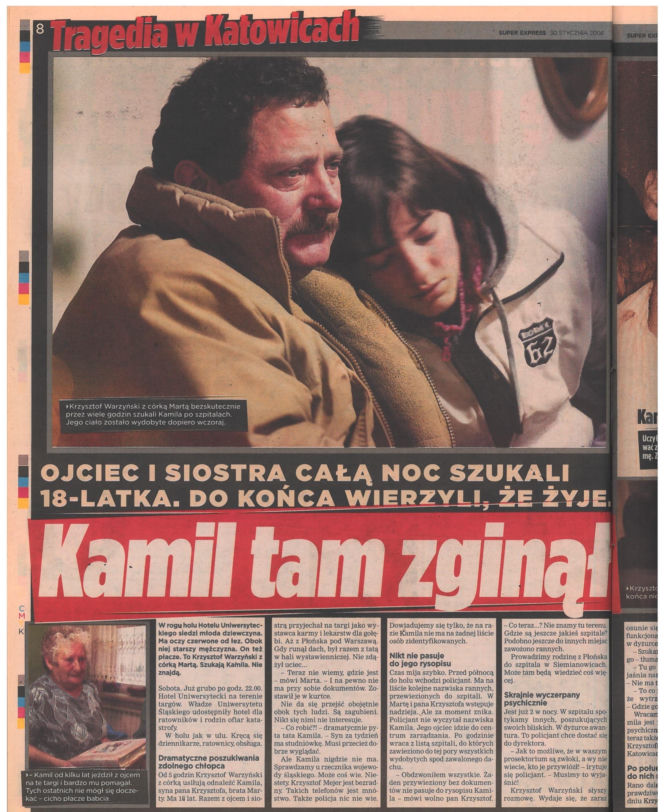 Zawalenie hali w Katowicach - archiwalne wydania "Super Expressu"