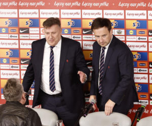 Cezary Kulesza i sekretarz Łukasz Wachowski ogłosili nowego sponsora PZPN