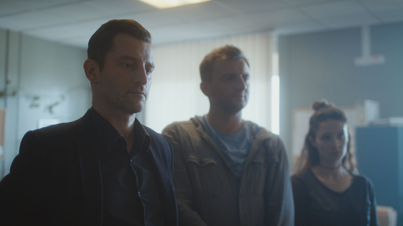 Komisarz Mama odc. 1. Piotr Żeromski (Wojciech Zieliński), Jan Rybczyński (Arkadiusz Smoleński), Roma Mazur (Anna Matysiak)