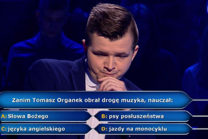 Czym zajmował się Tomasz Organek? Pytanie o muzyka warte w Milionerach 10 tys. zł