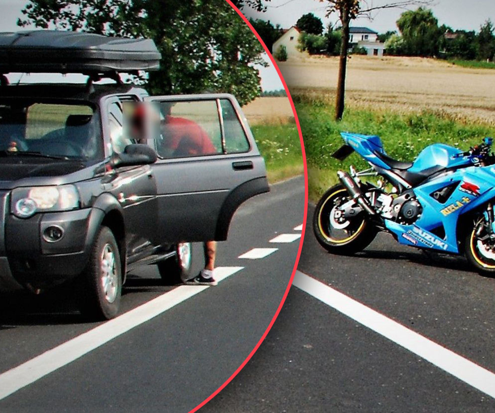 Kierująca SUV-em nie zauważyła motocyklisty
