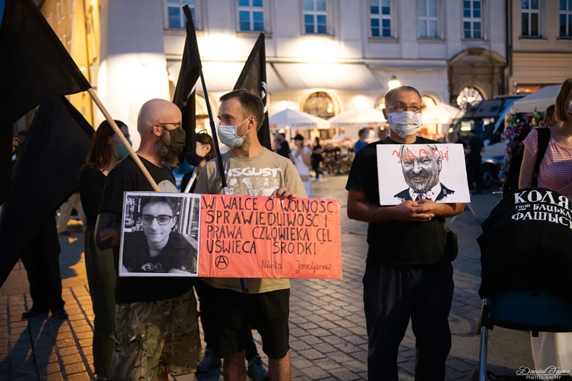 Marsz solidarności z Białorusinami w Krakowie