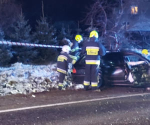wypadek w Parszowie 11.02.2022