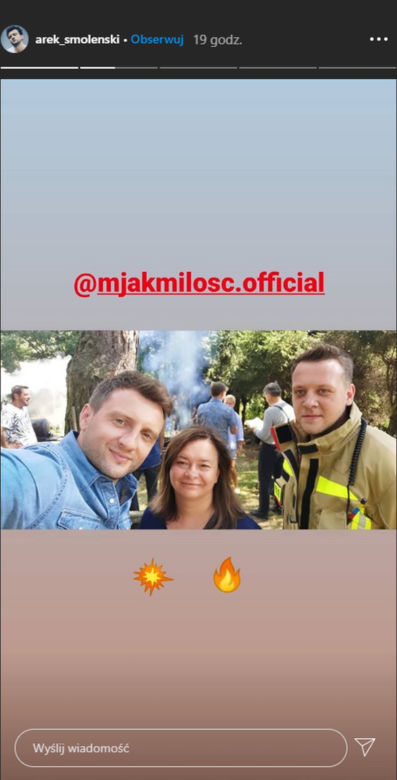 M jak miłość po wakacjach 2020. Bartek (Arkadiusz Smoleński), Kinga Lewińska, strażak