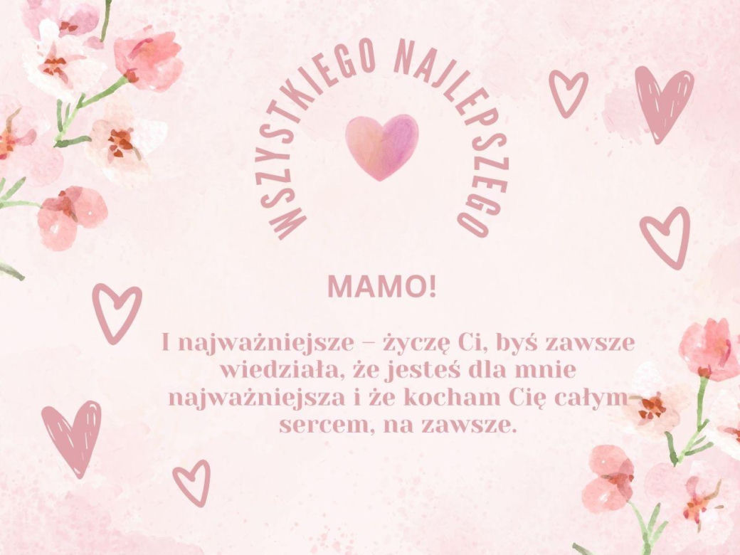 Życzenia od córki dla mamy