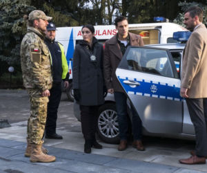 W rytmie serca 4 sezon, odcinek 45. Adam (Mateusz Damięcki), Weronika (Maria Dębska), Andrzej Siedlecki (Antoni Pawlicki), Marek (Marcin Rogacewicz)