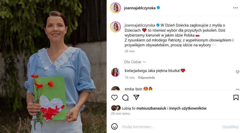 Wybory Prezydenckie 2025. Jak głosowały gwiazdy? Joanna Jabłczyńska