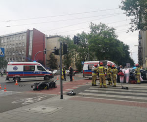 Kraków: Koszmarny wypadek motocyklisty na przejściu dla pieszych