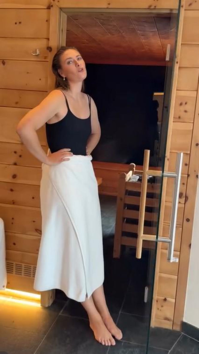 Maria Szarapowa w saunie i spa w Dolomitach