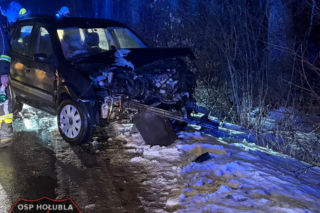 W pobliżu miejscowości Stasin auto osobowe uderzyło w drzewo