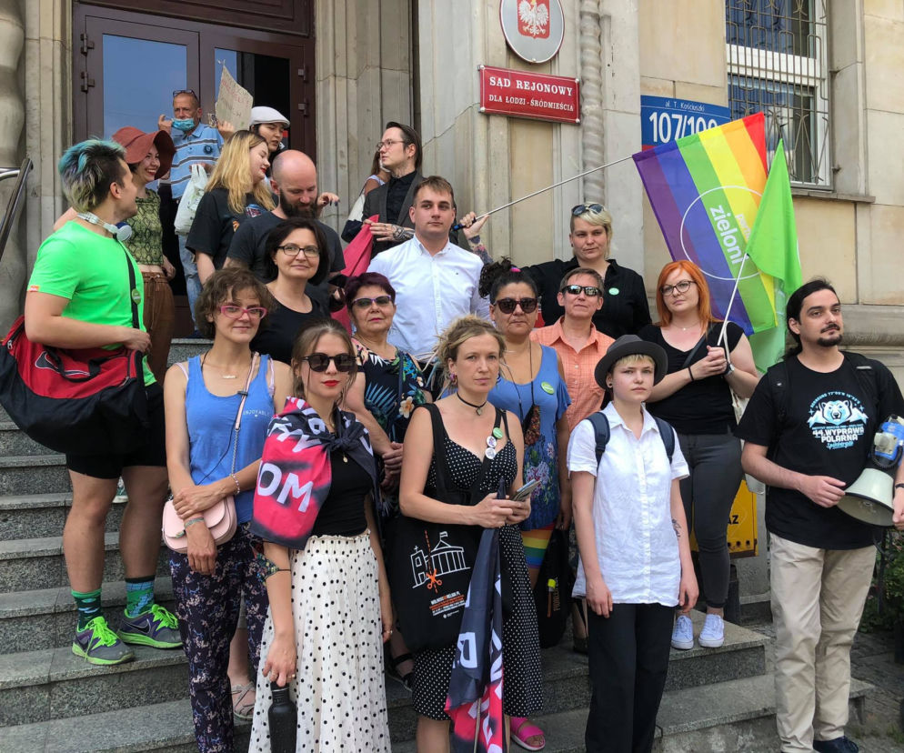 Pikieta przed sądem w Łodzi