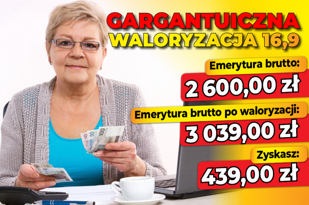 Gargantuiczna waloryzacja 16,9
