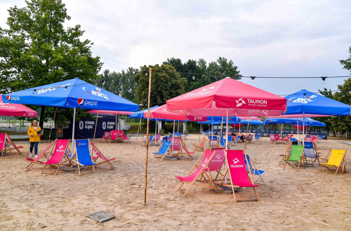 Tak wygląda sztuczna plaża przy Stadionie Śląskim. Rozkręcaliśmy tam imprezę w ramach Eska Summer City
