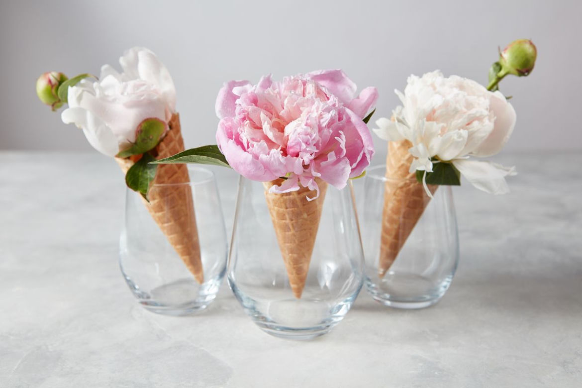 Peonie w lodowyh różkach