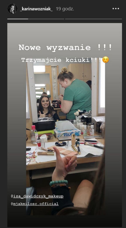 M jak miłość. Karina Woźniak na planie
