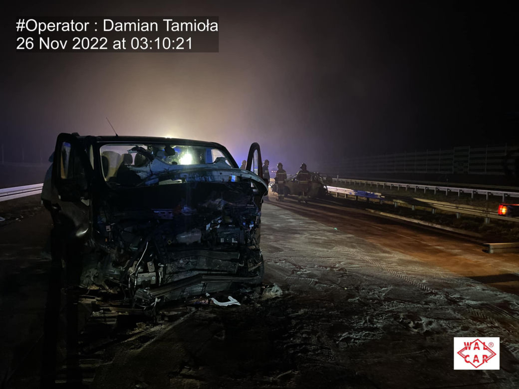 Wypadek na autostradzie A1 w Częstochowie